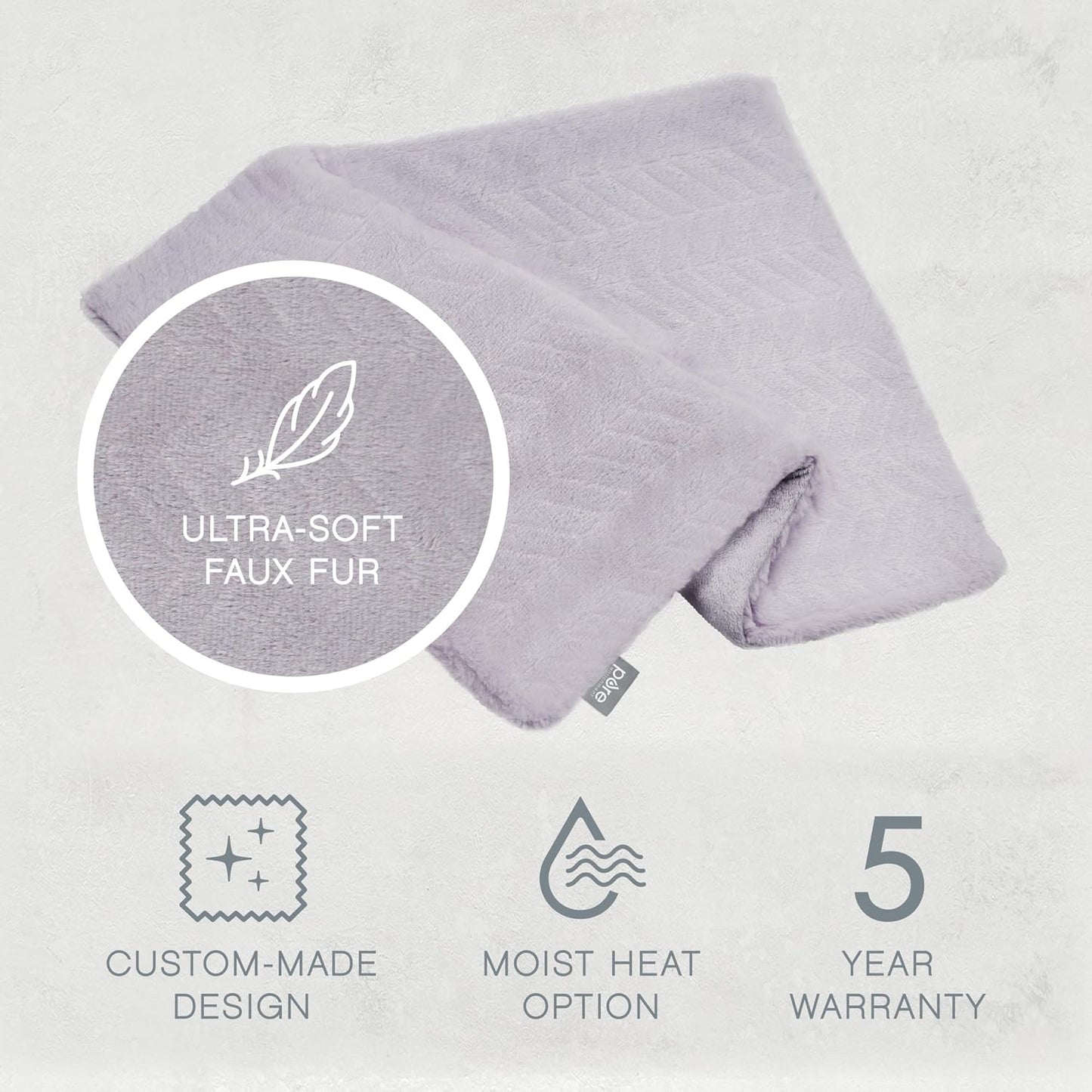 Pure Enrichment PureRadiance Luxury Heating Pad for Cramps, Back, Neck, & Shoulder Pain Relief, Patented Design, Soft Faux Fur & Micromink, 6 Heat Settings, Machine Washable, 12”x24” (Golden Sands)