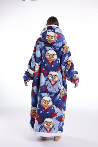 Capecage Blanket Hoodie, Long Hooded Blanket Sweatshirt as Birthday Gifts for Women Men, Long Wearable Blanket for Women Men.