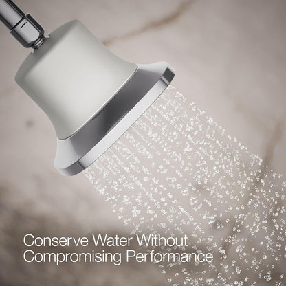 KOHLER 33631-Y-BN Cinq Round Single-Function Filtered Showerhead, Five-Layer Filtration, 2.5 GPM, Full Coverage Spray, Premium Durable Material, Vibrant Brushed Nickel