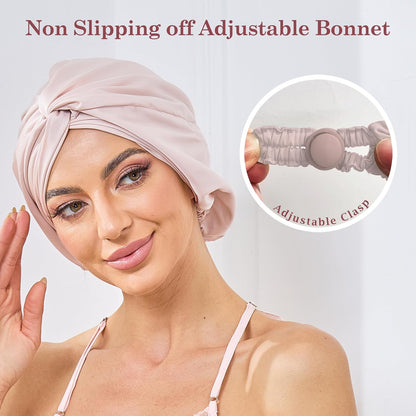 Adjustable Silk Bonnet Satin Curly Hair Wrap for Sleeping Women Anti Frizz