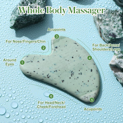 rosenice Gua Sha Facial Tools Guasha Tool Gua Sha Jade Stone Manual Massage Sticks for Jawline Sculpting and Puffiness Reducing for Face Body Tensions Reduce Festive Gifts