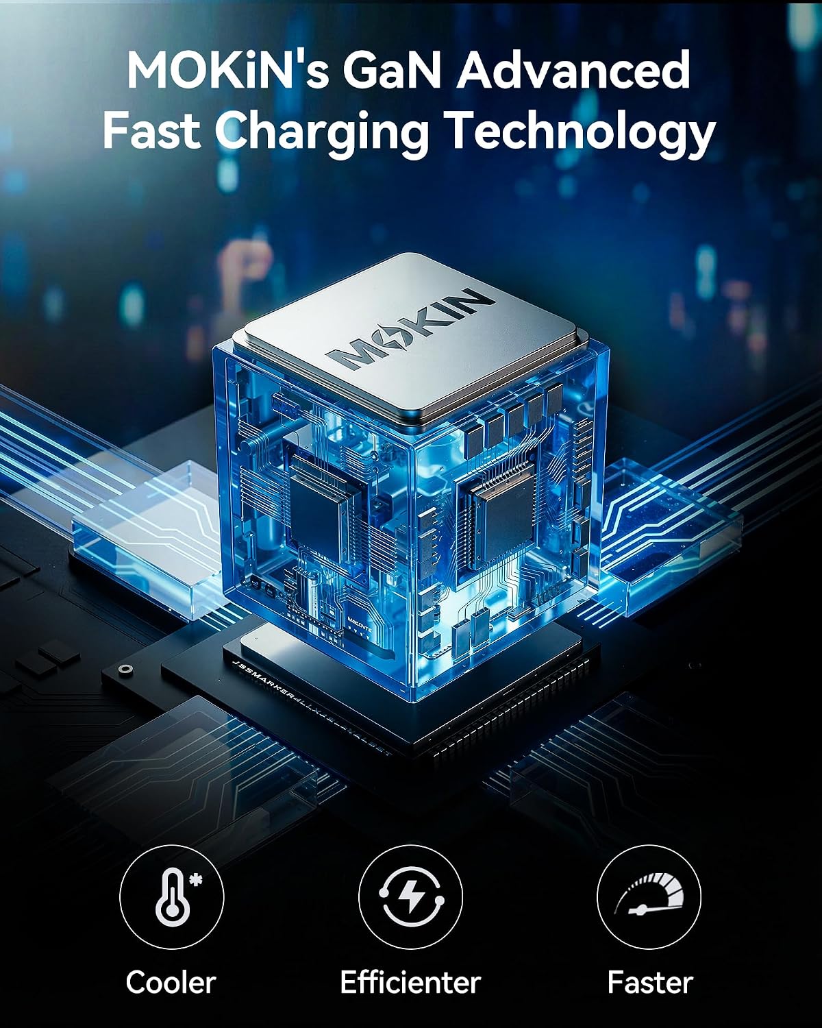 MOKiN 200W Charging Station with Retractable Cord, 6-Port Desktop Charger