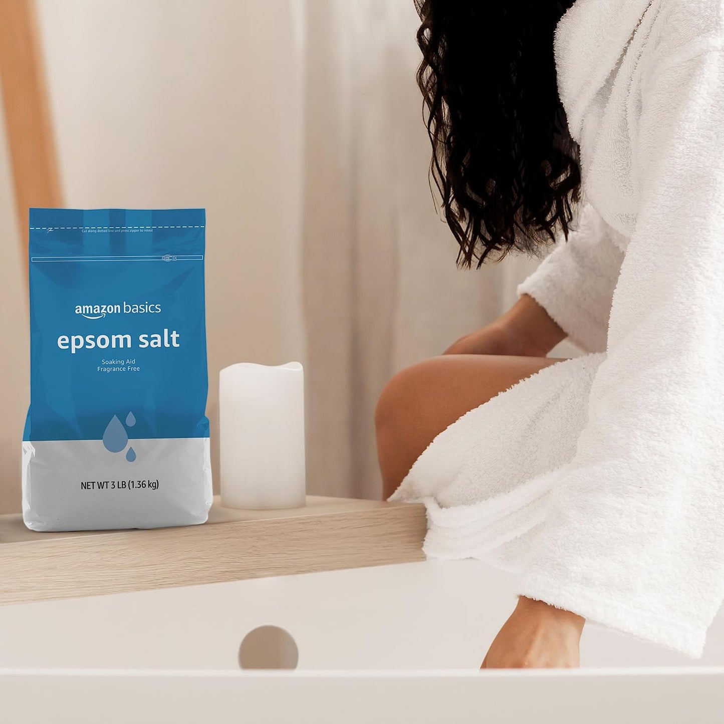 Amazon Basics Epsom Salt Soaking Aid, Lavender Scented, Relax & Relief, Resealable, 3 Pound, 1-Pack (Previously Solimo)