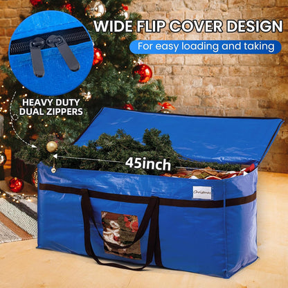 TAILI 69 Gallon Extra Large Storage Bags with Visible Window,Blue