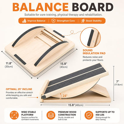 MUCITAGF Professional Slant Board, Adjustable Incline Board and Calf Stretcher, Slant Board for Calf Stretching, Calf Stretch Board