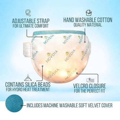 NOVEHA Express Warm Compress Individual Eye Mask | Moist Hot Technology for Sensitive Dry Eyes - Relieves Stye & Pink Eye - Reusable Heat Water Treatment for Irritated Eyes and Eyelid Lumps