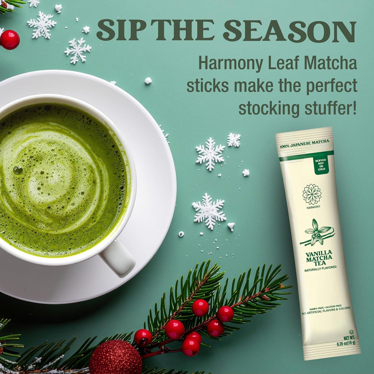 Harmony Premium Japanese Lavender Matcha Tea, 10 Sticks