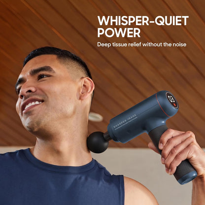 Sharper Image PowerBoost Max Massage Gun [2026 Version] Anti-Stall Deep Tissue Percussion Massager| 7 Speeds| Workout Muscle Recovery| Pain Relief| Back & Shoulder Massage Tool| Gifts for Men Women