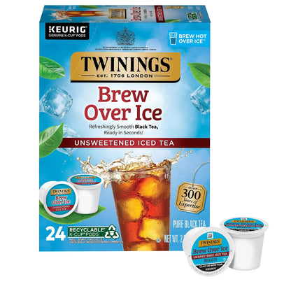 Twinings Brew Over Ice Unsweetened Black Iced Tea K-Cup Pods for Keurig, 24 Count (Pack of 1), Refreshing, Smooth, Caffeinated