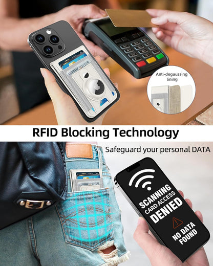 For Magsafe Wallet Stand with Airtag Holder, 10 Cards Holder, RFID Blocking
