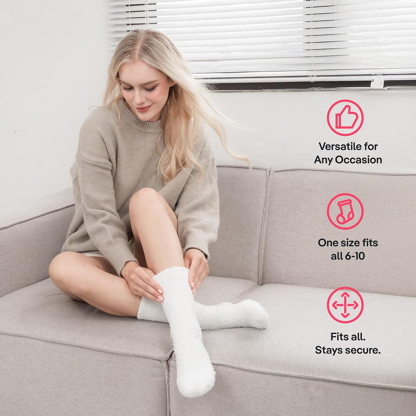 COOLMATE Fuzzy Socks for Women Gift Box – Cozy Soft Cloud Socks for Spa Home, Mother’s Day Gifts for Mom Grandma
