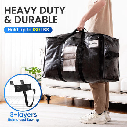 TAILI Blue Extra Large Moving Bags,Storage Bags with Visible Window