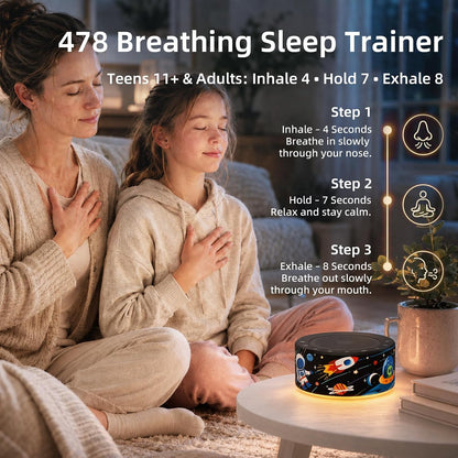 Kipcush White Noise Machine for Baby & Adults, 30 Soothing Sounds, Soft Non-Glare Nursery Lamp, 8 Color Night Lights, Memory Function (Angel V1 White, Standard)