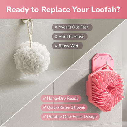 SILKLE Silicone Body Scrubber Exfoliator, Shower Scrubber & Silicone Loofah