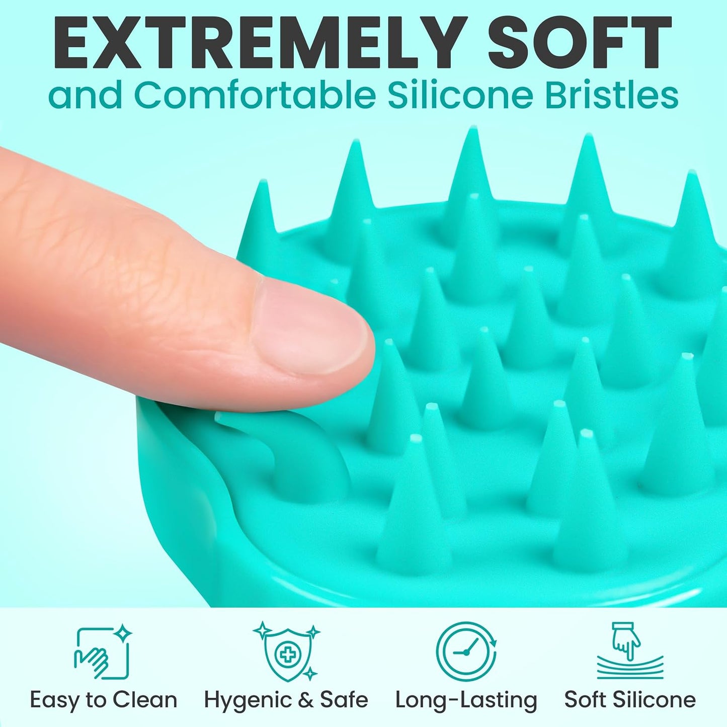 RELAXXO Scalp Massager Hair Growth – Exfoliator & Hair Scrubber for Scalp, Soft Bristles for Dandruff & Soothing Comfort, Shampoo Brush, Wet & Dry Use, Pink