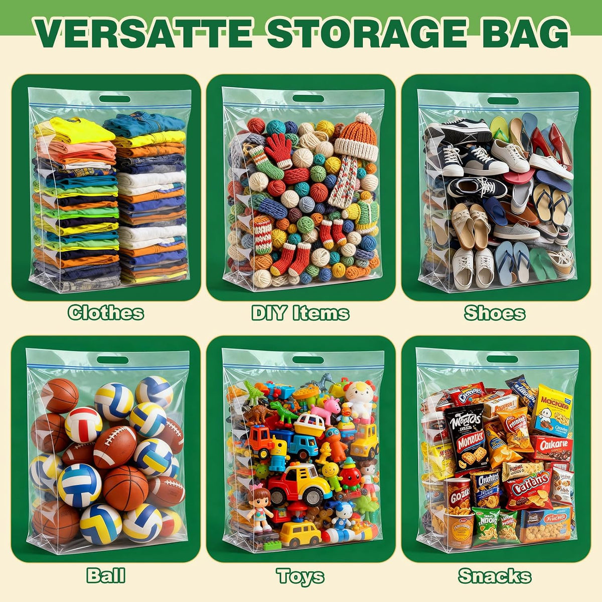 TUXIYA 20 PACK 25 Gallon Extra Large Storage Bags,35.5"x 24"x 7"Zipper Bags