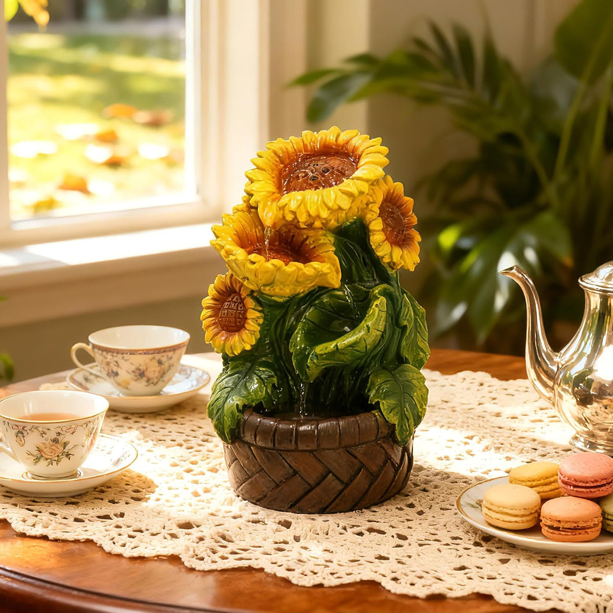 Tabletop Waterfall Fountain Indoor Themed Coral Seashell Tabletop Water Fountain Meditation (Ocean)