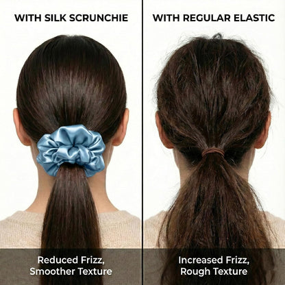 Silmer 22 Momme Silk Pillow Scrunchie Air, Oversized Lightweight Mulberry Silk Hair Tie with High Elasticity, Soft Padded No Crease Ponytail & Sleep Holder (Dusty Rose, 1Pc)
