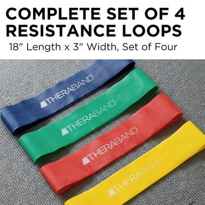 THERABAND Resistance Band Loop Set of 3, Exercise, 12", Black/Silver/Gold