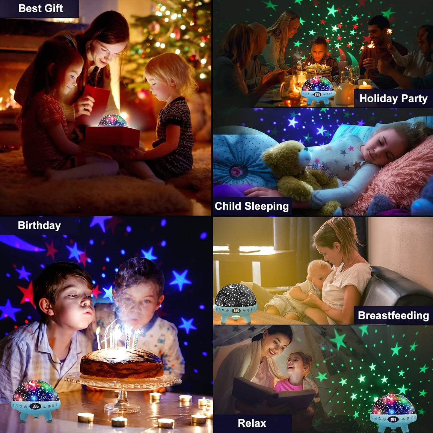 YACHANCE Kids Sound Machine with Night Light Projector,29 Soothing Sounds Baby Night Light Star Projector for Kids Room,White Noise Machine for Baby Sleeping Soother,Nursery Lamp,Bedroom Decor
