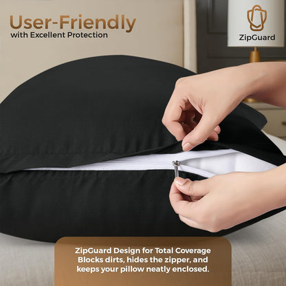 Utopia Bedding 4 Pack Pillow Protectors with Zipper Queen Size, Soft Brushed Microfiber Fabric Pillow Cases, Shrinkage and Fade Resistant Pillow Covers (White)