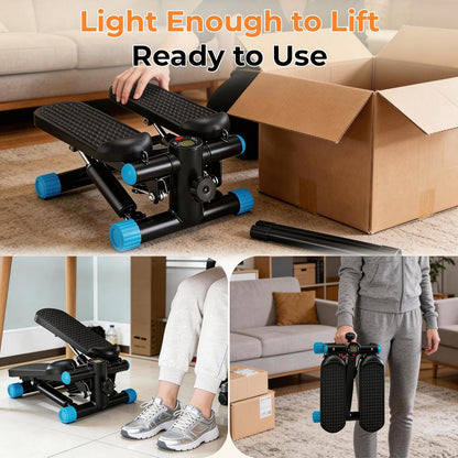 NEWBULIG Mini Stepper for Exercise at Home Stair Step Machine for Indoor Fitness Portable Home Gym Stepper for Full Body Workout 300lb Weight Capacity