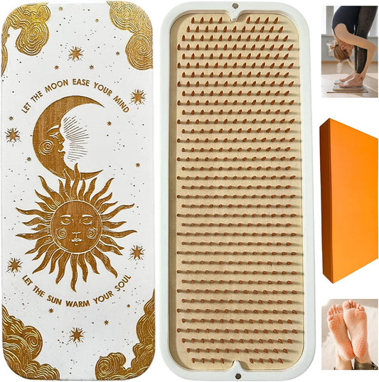 TENGRY Sadhu Board, Specially Crafted Aluminum & Copper Nails, Light Nail Board, 0.31 IN (8 mm), Beginners, Hexagon, Slim Sadhu Wood Board for Standing on Nails, Acupuncture Foot Massage, Yoga Gift