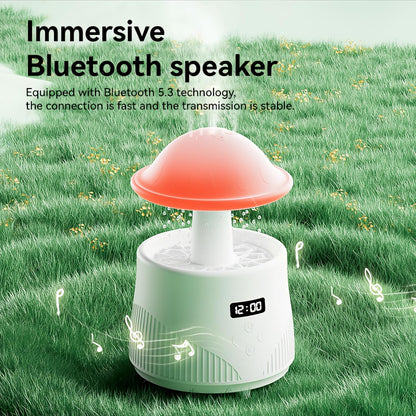 AVEKI Mushroom Humidifiers for Bedroom with Bluetooth Speaker, 600ml Cute Rain Cloud Humidifier with Colorful Mood Light & Clock Display, Air Humidifier Raindrop for Women, Gifts for Mom (Mushroom)