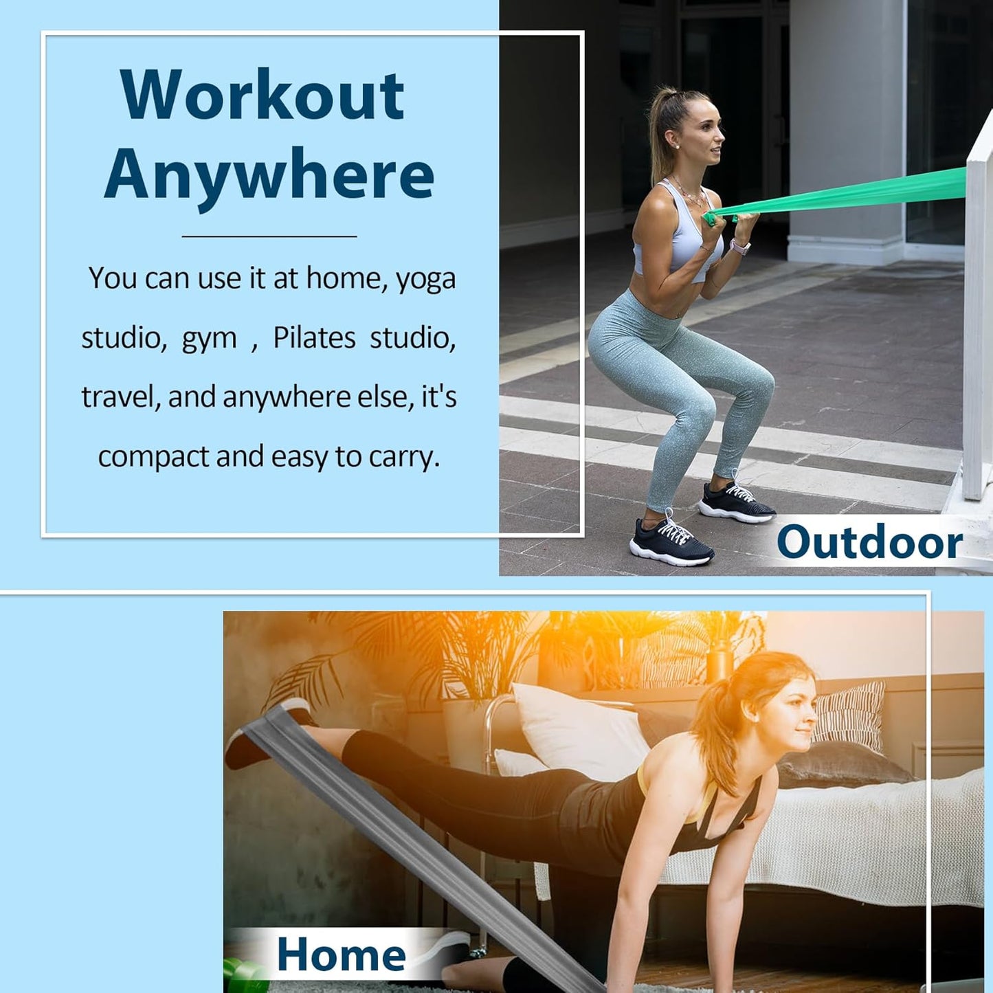 Resistance Bands for Physical Therapy, Bands for Working Out, Latex Free Elastic and Exercise Bands Set for Stretching, Suitable for Rehab, Yoga, Pilates, Gym, Home Exercise