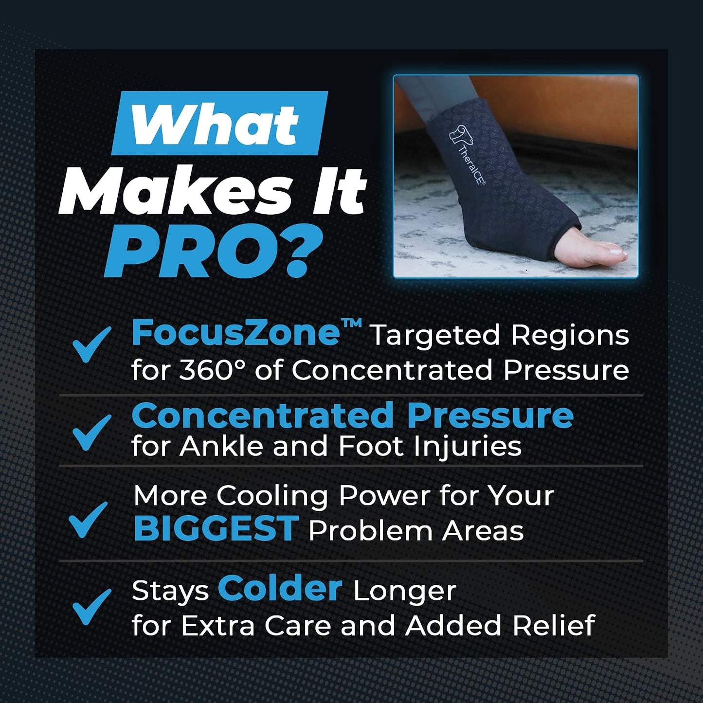 TheraICE Ankle Ice Pack Wrap for Swelling & Sprained Ankle Brace for Women Men, Cold Therapy Foot Heel Spur Support Compression Socks, Plantar Fasciitis & Achilles Tendonitis Sore Feet Pain Relief