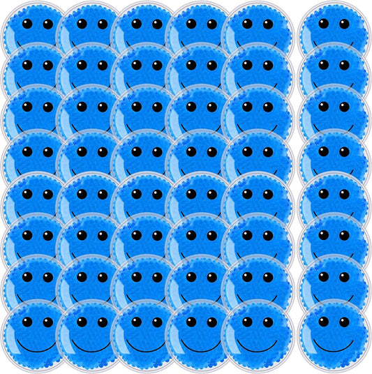 48 Pack Smile Boo Boo Ice Packs Small Hot Cold Reusable Gel Bead Multicolored Ice Pack Cold Therapy for Fever Wisdom Teeth Tired Eyes Headache Pain Relief Toothache Supplies (Multicolor)