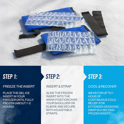 PRO ICE Shoulder Elbow Ice Therapy Wrap for Youth - Excellent for Treating Rotator Cuff injuries, Elbow Joint and Muscle Inflammation - Reusable Ice Packs Included - Arm Ice Pack Wrap for Pitchers