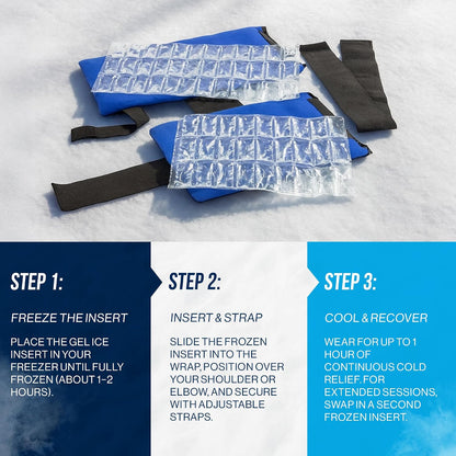 PRO ICE Shoulder Elbow Ice Therapy Wrap for Youth - Excellent for Treating Rotator Cuff injuries, Elbow Joint and Muscle Inflammation - Reusable Ice Packs Included - Arm Ice Pack Wrap for Pitchers