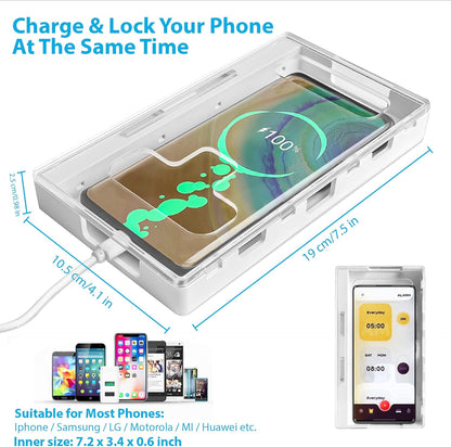 Cell Phone Lock Box – Portable Cell Phone Jail Box with 2 Keys Supports Focused Screen Habits for Kids, Students & Adults – Self-Control Locking Container Helps Reduce Distractions