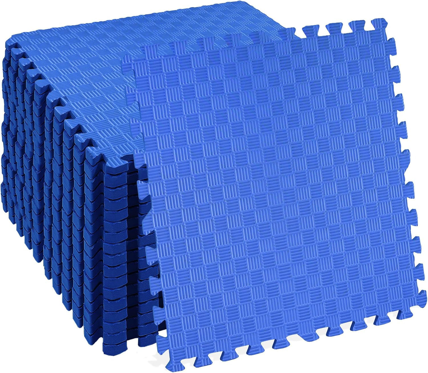 BalanceFrom Puzzle Exercise Mat 1/2" Thick, EVA Interlocking Foam Floor | Tiles for Home Gym, Mat for Home Workout Equipment, Floor Padding for Kids, Black, 24 in x 24 in x 1/2 in, 144 Sq Ft-36 Tiles