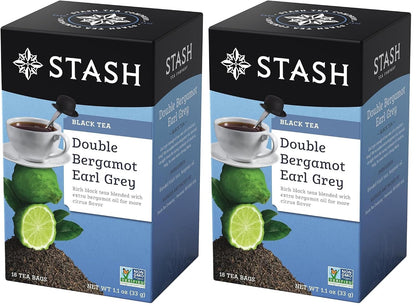 Stash Double Bergamot Earl Grey Black Tea, Tea bags, 18 ct (Pack of 2)