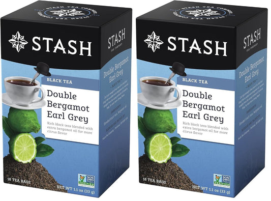 Stash Double Bergamot Earl Grey Black Tea, Tea bags, 18 ct (Pack of 2)