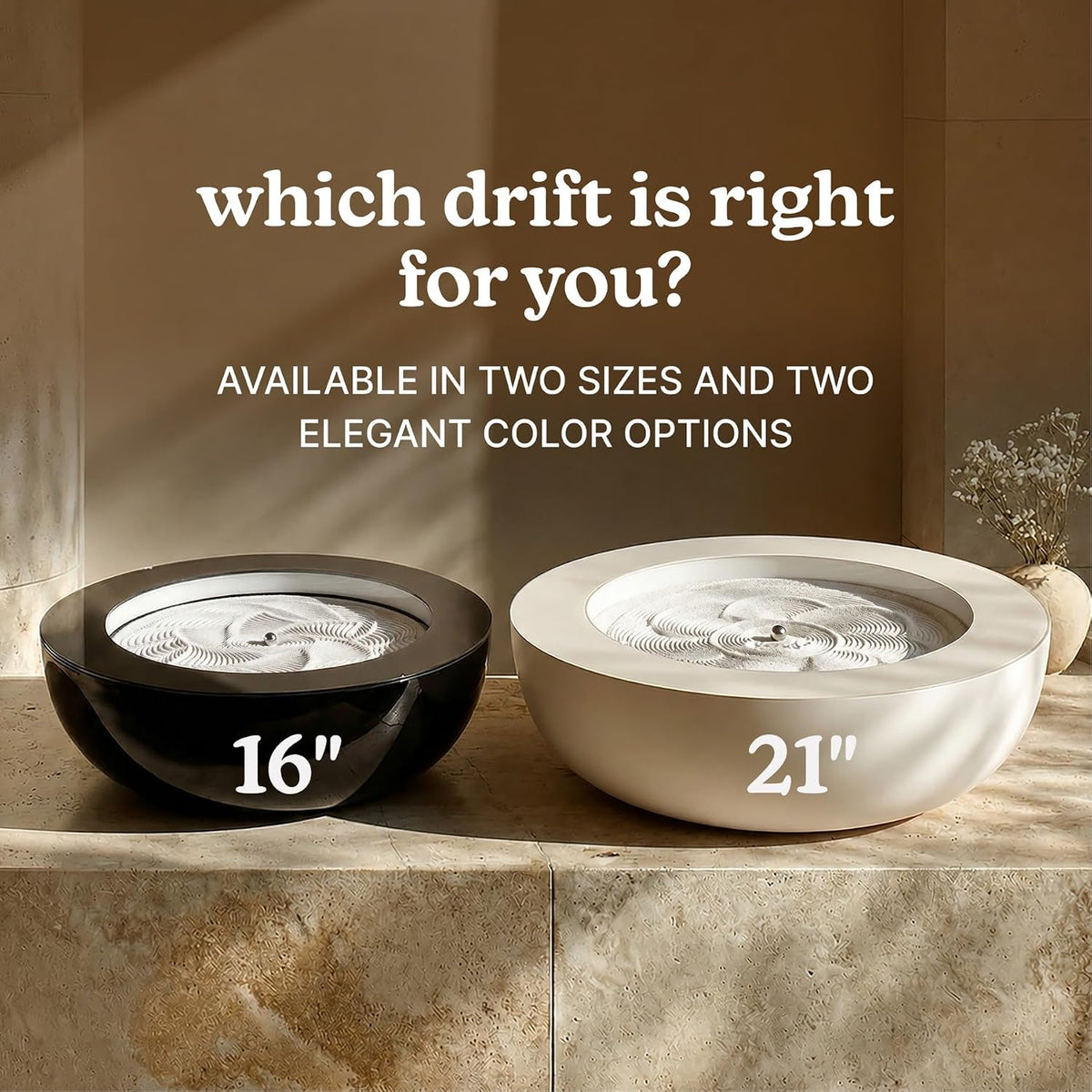 Homedics Drift 11” Sandscape – Version 2.0 with Updated Connected Experience, Smart Wi-Fi Zen Table Décor, LED Ambient Light, Modern Sand Art for Relaxation & Mindfulness, Home & Office Calm Décor