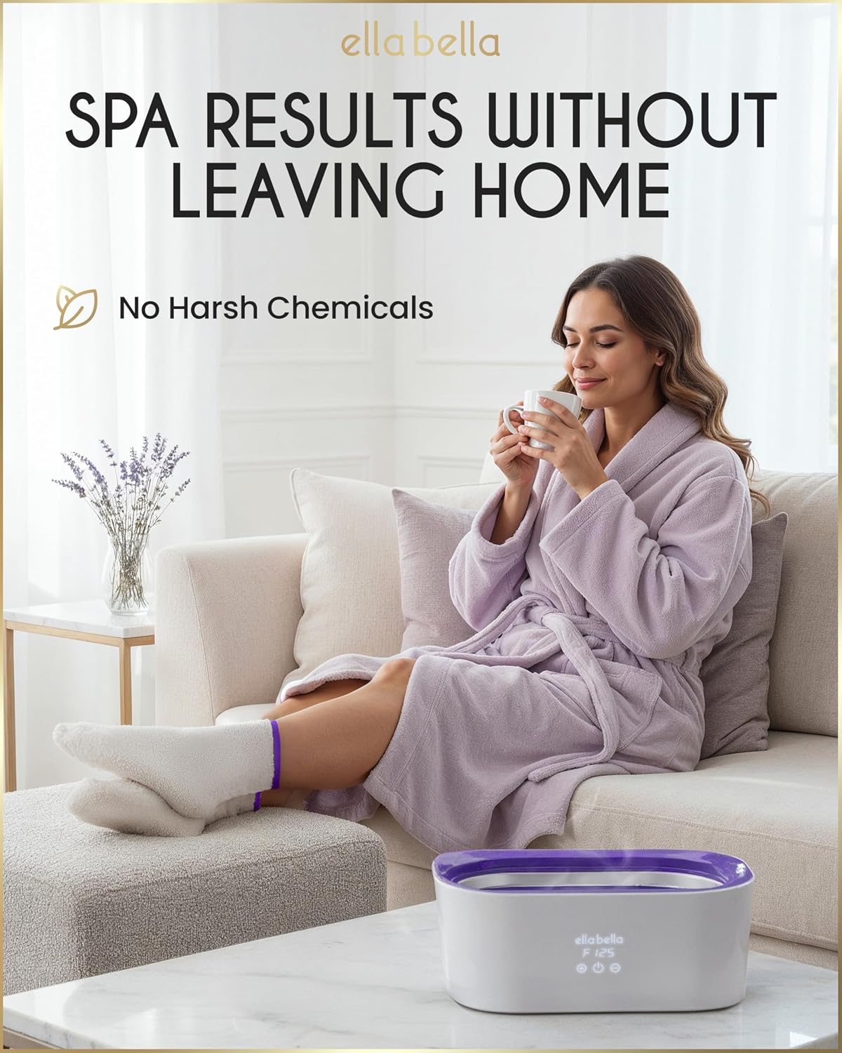 ELLA BELLA® Paraffin Wax Machine for Hand and Feet • Parafin Wax Warmer • Everything in One Kit – Paraffin Wax Refills, Mitts & Booties • Soothing Relief with Parrafin Wax • At Home Spa Experience