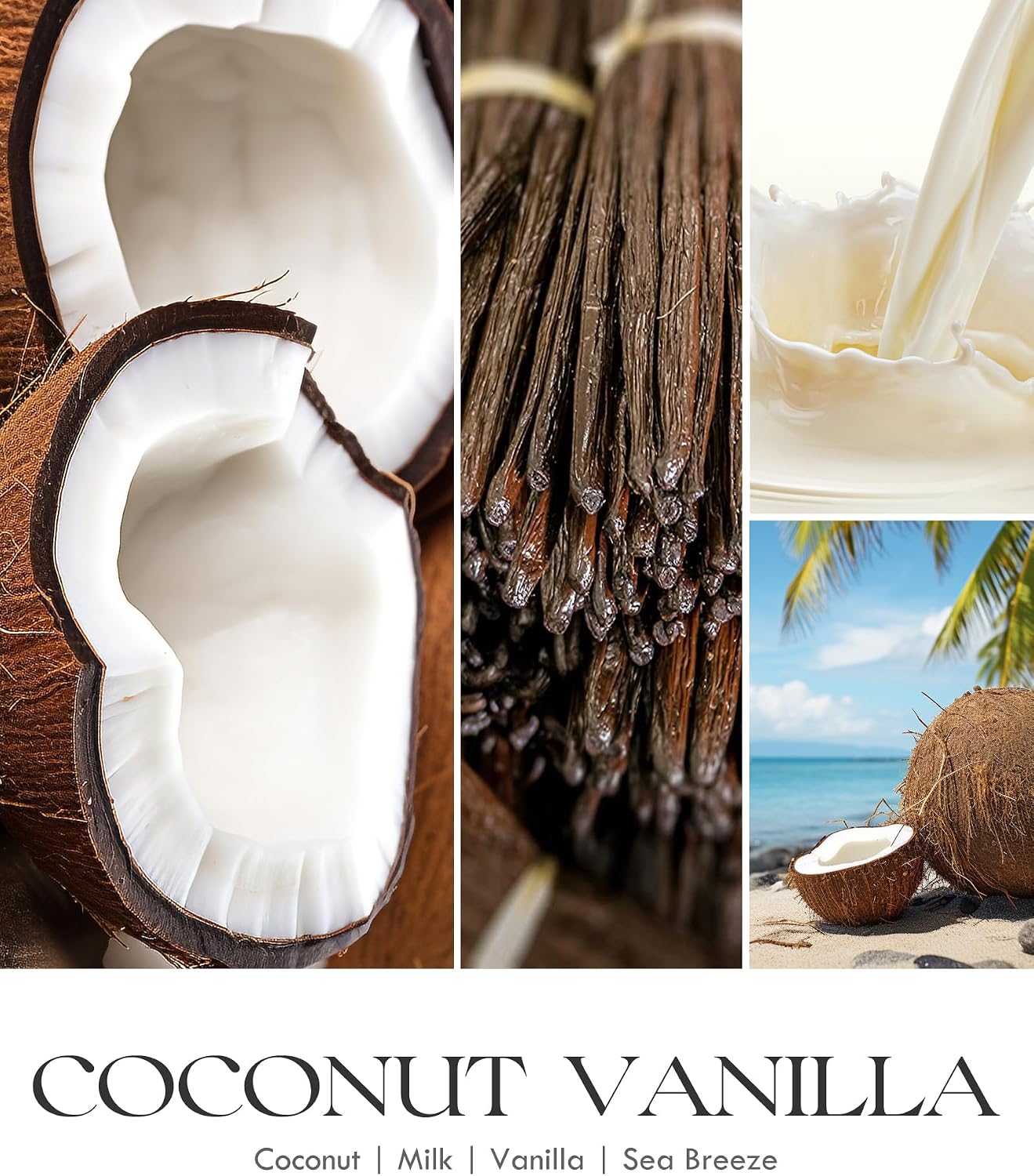AOOVOO Coconut Vanilla Candles - 9 oz Scented Candles, Aromatherapy Candle, Soy Candle for Home Scented