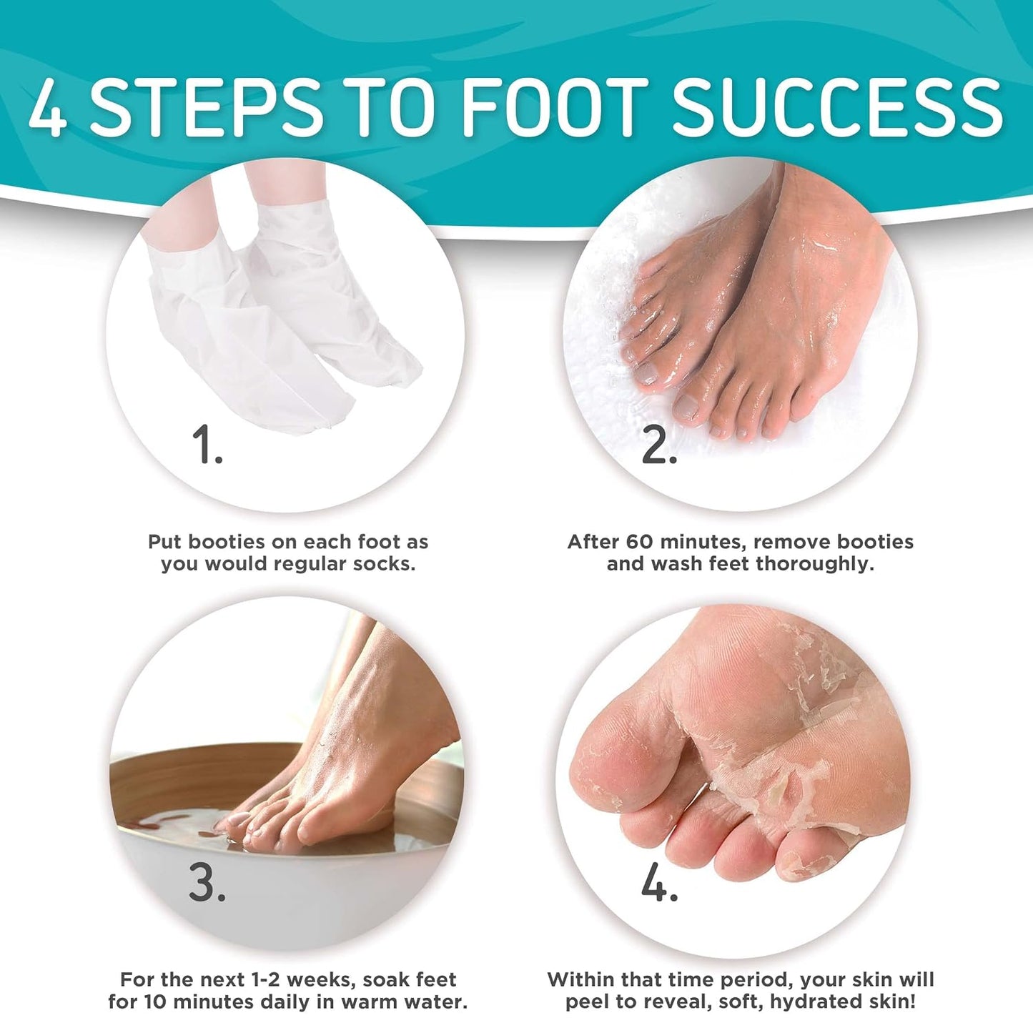 Dermora Soft Touch Foot Peel Mask - Pack of 2 Feet Peeling Masks for Dry, Cracked Heels & Calluses - Exfoliating Foot Mask Peel for Baby Soft Skin (Original)