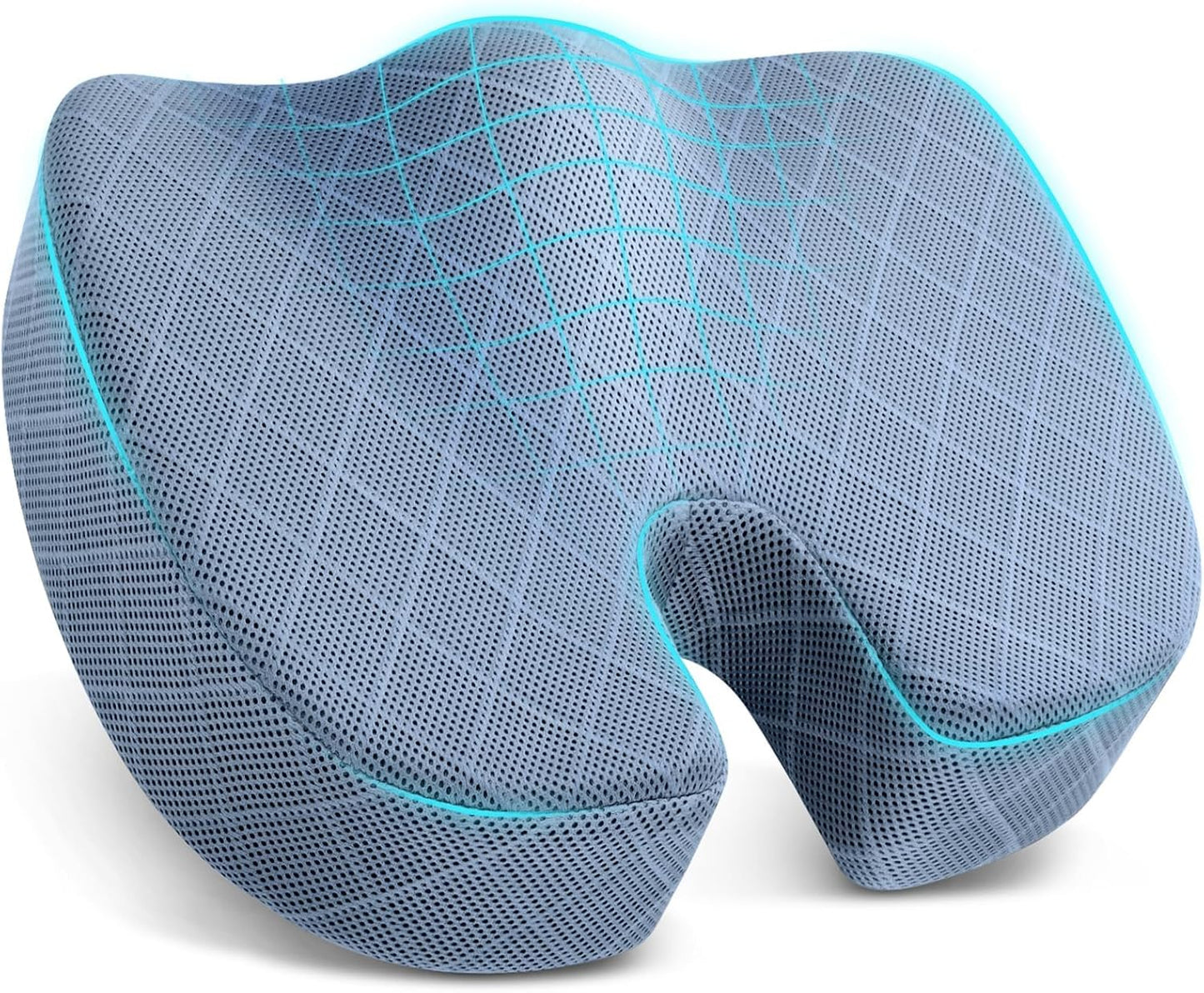 TushGuard Seat Cushion - Memory Foam Sitting Pillow for Office Chair, Car Seat, Airplane, Bleacher - Sciatica & Hip & Coccyx Pain Relief Desk Chair Cushion for Long Sitting Office Workers, Car Drivers
