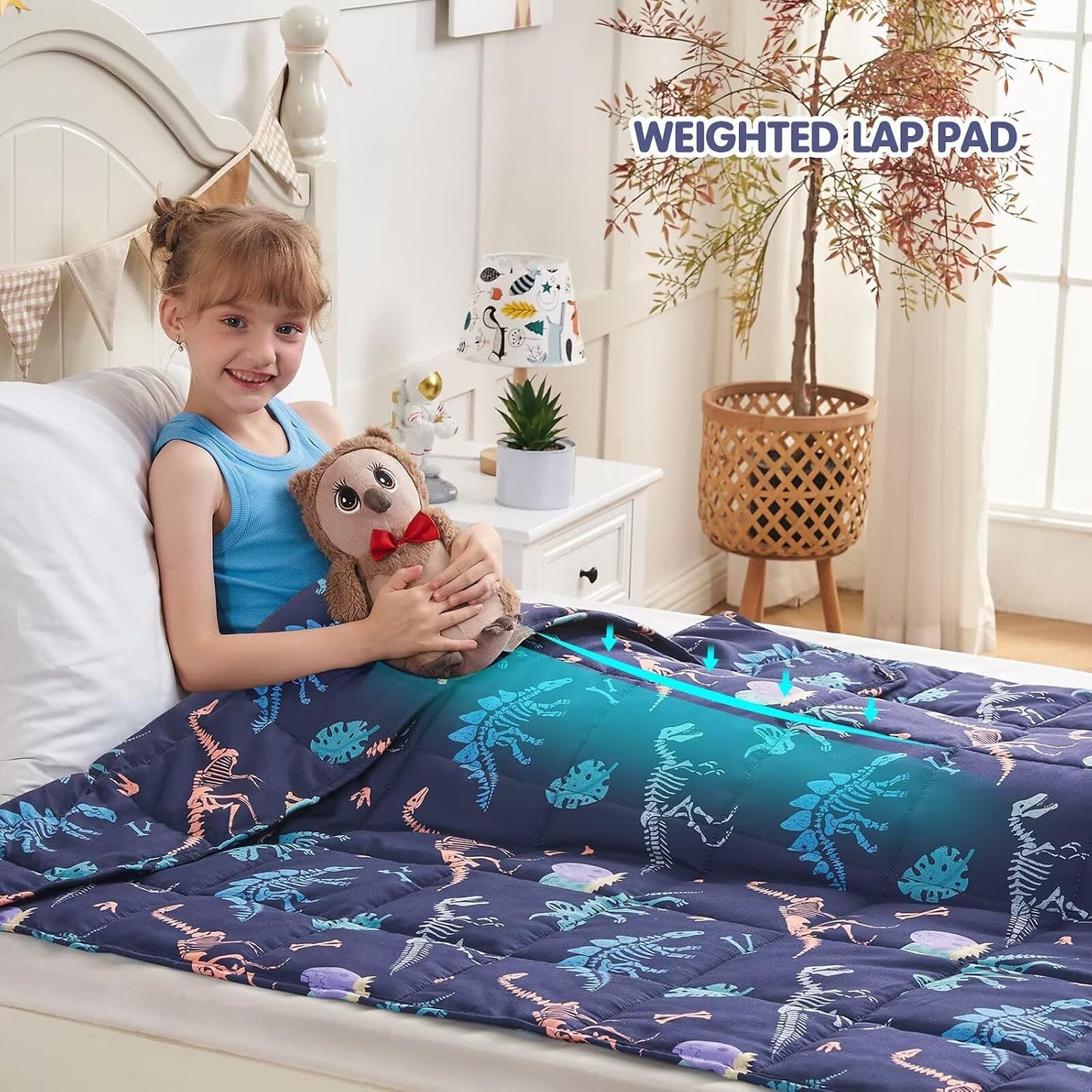 yescool Weighted Lap Pad 2 Pounds Weighted Lap Blanket, Space Plane Small Weighted Blanket, Weighted Throw Blanket Gifts for Travel Indoor Outdoor, 20"x30"