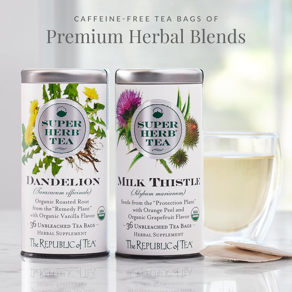The Republic of Tea — Organic Elderflower SuperHerb Tea Tin, 36 Herbal Tea Bags, Naturally Caffeine-Free