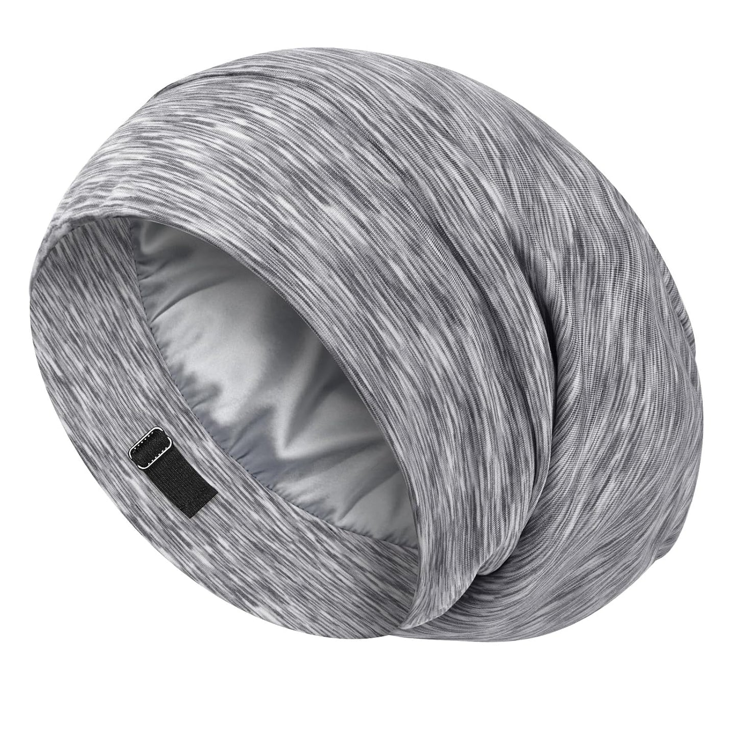 LULUSILK 100% Mulberry Silk Bonnet for Sleeping Women and Men, No More Frizzy Tangled Hair, Real Silk Sleep Cap for Curly Hair, Black, Pack of 1