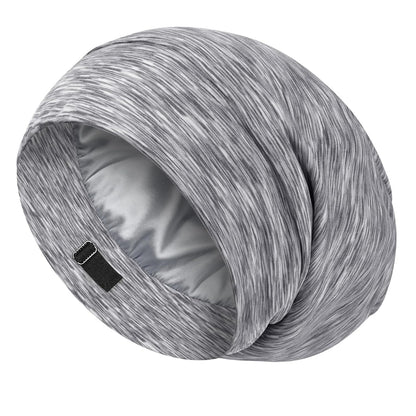 LULUSILK 100% Mulberry Silk Bonnet for Sleeping Women and Men, No More Frizzy Tangled Hair, Real Silk Sleep Cap for Curly Hair, Black, Pack of 1