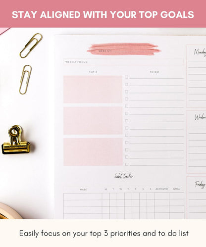 Lamare Weekly Planner Notepad – Premium Undated Weekly To Do List Notepad