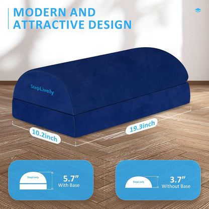 StepLively Foot Rest for Under Desk at Work, Comfortable Foot Stool with 2 Adjustable Heights, Footrest with Washable Cover, for Back & Hip Pain Relief, Suitable for Office, Home and Car (Black)