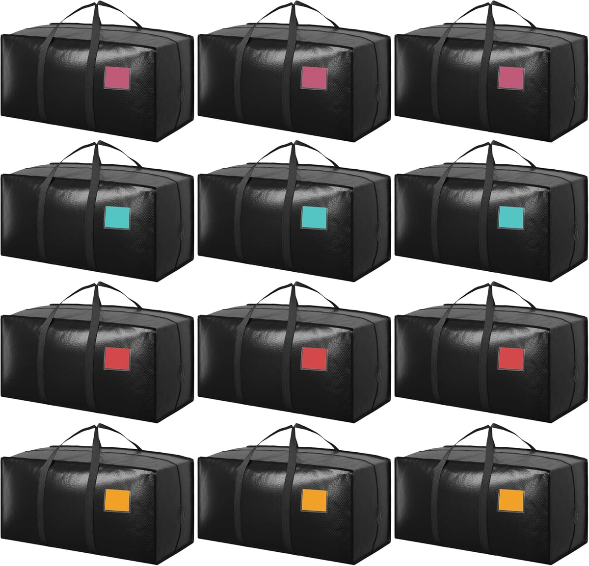Moving Bags Heavy Duty 210GSM with Full-Open Side Zipper, 93L 220lbs Waterproof Foldable Storage Totes for College Dorm Move-In, Moving Boxes Alternative & Home Organization, Blue