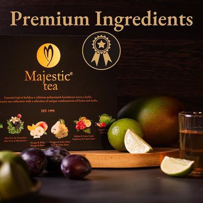Biogena Majestic Tea Assortment Gift Box Flavored Fruit, Herbal Tea Sampler Box - (6x10 Tea Bags Variety Pack)